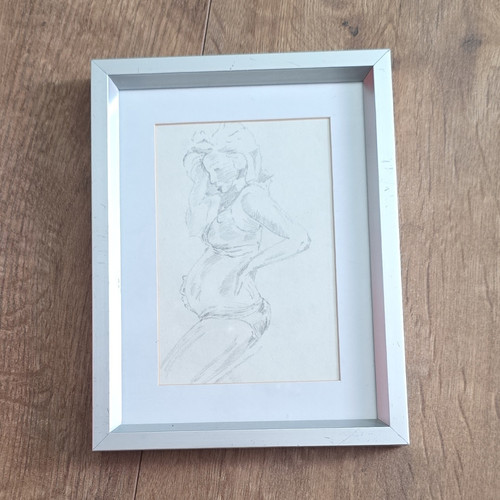 Framed pencil drawing - framed,