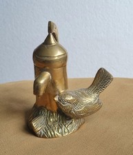 Bird At Water Pump Vintage Brass Ornament 