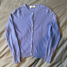 Ballantyne Pure Cashmere Cardigan S Lilac Shell Button Old Money