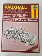 Vauxhall Cavalier MK2 Inc SRi 130 Haynes Manual 1981 to 1988 SR SRi 130 CD GLSi