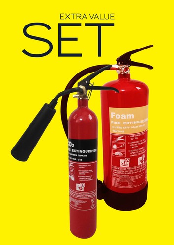 Fire extinguisher set 2kg - fire, co2