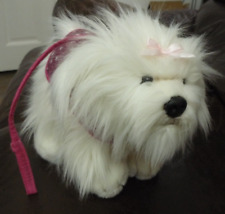 ELC 2005 Westie Maltese White Puppy Dog Pink Coat/ Lead/ Hair Bow Soft Plush Toy