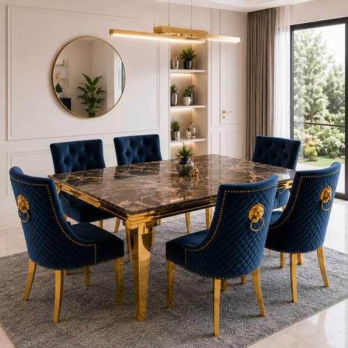 Clara gold dining table - dining,