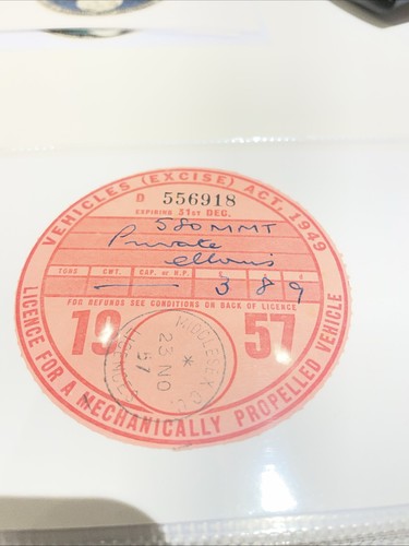 1957 tax disc - 1957,