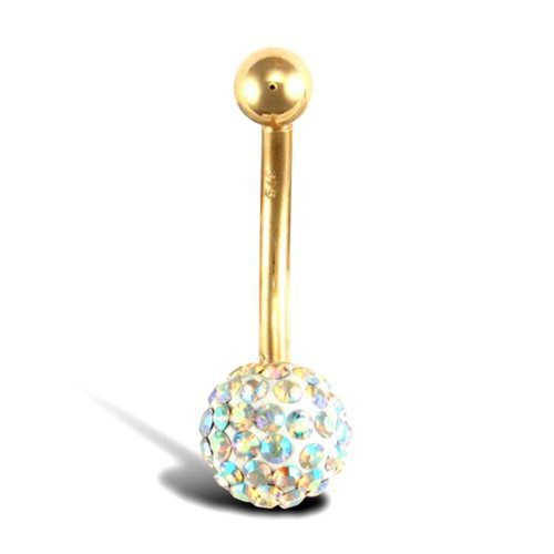 9ct yellow gold crystal - gold,
