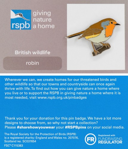 Rspb pin badge gnah british - rspb,