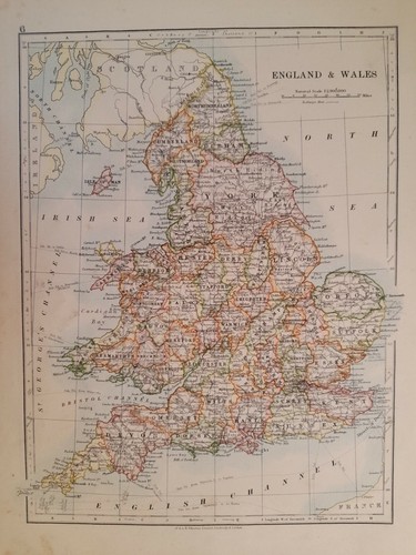1913 map england wales - map, &