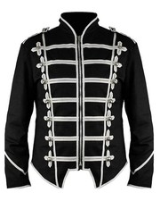Black Military Band Jacket