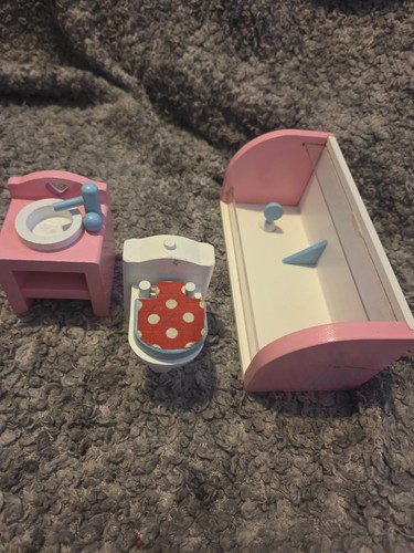 Wooden dolls house furniture