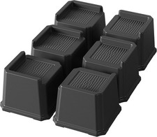 Lutown-Teen 6 Pack Bed Risers 3 Inch Heavy Duty Oversized Bed Furniture Elevator