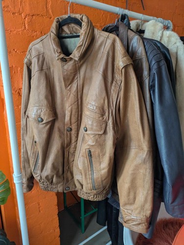 Vintage tan brown - , real