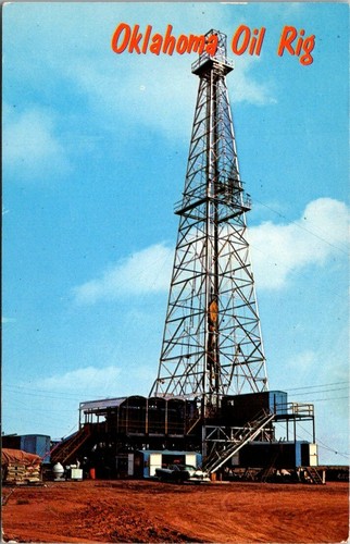 Postcard oklahoma oil drilling - postcard,