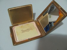 Vintage 1950's Zenette Powder Compact Gold Tone In As Shown Condition