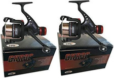 2 X CKR30 Black Fishing Reels Loaded with 6LB Line for Coarse Match Lake River