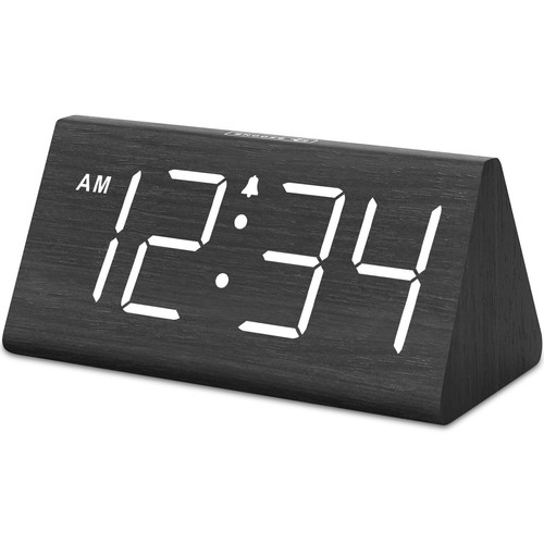 Wooden digital alarm clocks - alarm,