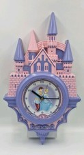 Cinderella Plastic Wall Clock Large Pink & Purple 16" Disney Princess Castle