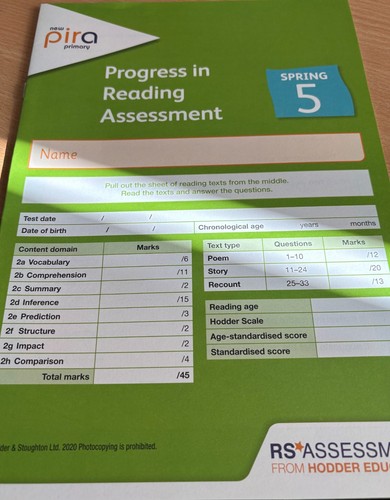 Pira progress reading - pira, (progress