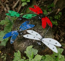 Metal Dragonflies Wall Art Garden Ornament Sculpture Art - Recycled Metal Insect