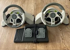 2x Mad Catz MC2 Racing Wheels for Xbox 360 + Pedal Set – Fully Working