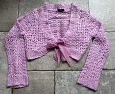 F&F Pink Cropped Long Sleeve Ballet-type cardigan, Age 7-8, Used