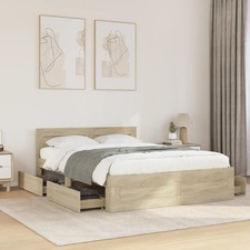 WALPLUS Sonoma Oak Bed Frame