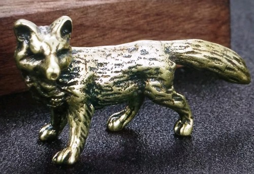 Brass standing fox - standing, sweet