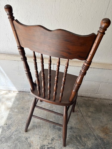 Antique oak pressback - 6,