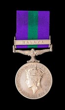 George VI General Service Medal Malaya Clasp 22326833.PTE.W.LAWTON.R.A.M.C