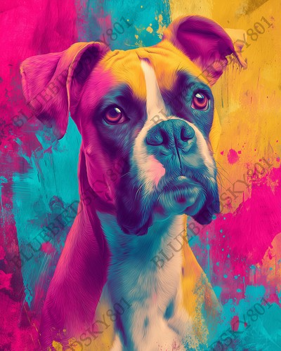 Boxer dog 8x10 wall art - wall,