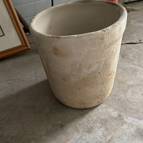 Large beige ceramic round - ceramic, pot