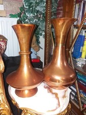 2  Pair of Arts & Crafts Copper & Brass  VINTAGE ANTIQUE Jug/Vase