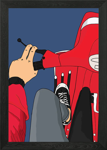 Vespa motor classics framed - motor,