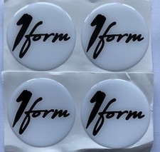 1 FORM ALLOY WHEEL CENTRE CAP DOMED STICKERS X4 WHITE BLACK Ford All Sizes