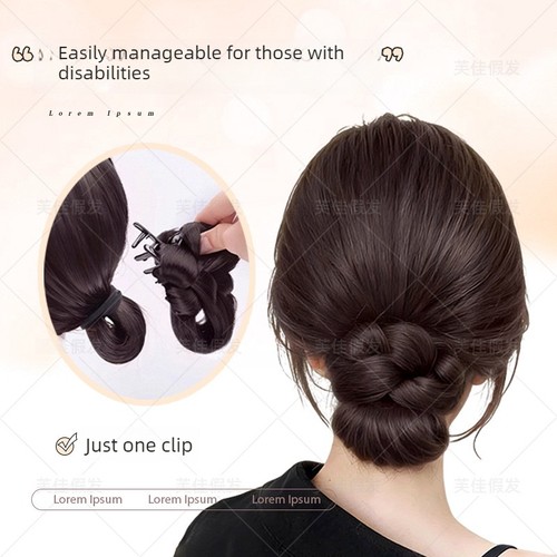 Natural fluffy hair bun - hair,