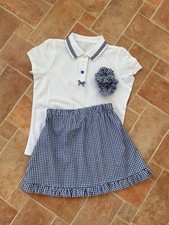 School Skirt And T-shirt, royal blue Plus Free Scrunchies 5-6 Yrs
