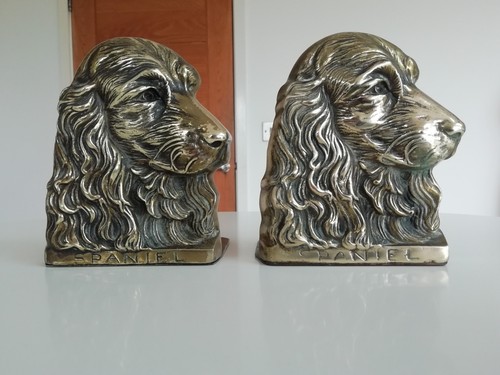 Edwardian brass bookends - edwardian,