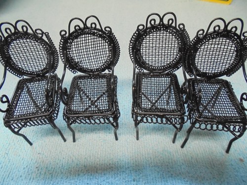 Dolls house wire chairs - 4,