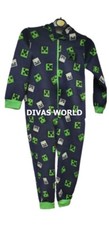 Kids Minecraft Onesie Boys All-In-One Pyjama Set Perfect Holiday BNWT By Gerber