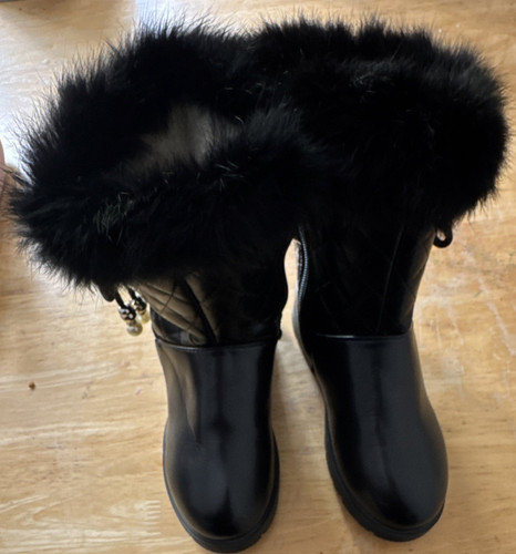 Girls black faux - girls',