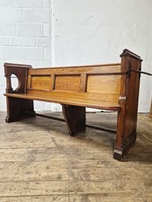 Antique solid church pew monks
