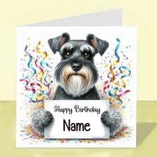 Personalised Miniature Schnauzer Dog Birthday Card