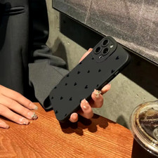 Black Love Heart Silicone Phone Case For iPhone 7 8 X XR XS 11–16 Pro Max SE UK