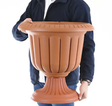 Garden URN Planter Pots. Vintage Style Large Plastic Flower Pot Garden Stand.