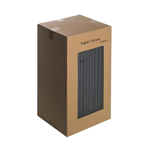 Black paper sip straws 5 - black,