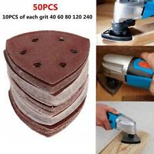 50Pcs Triangle Sanding Pads Sandpaper Assorted for Multi Tool Oscillating Loop