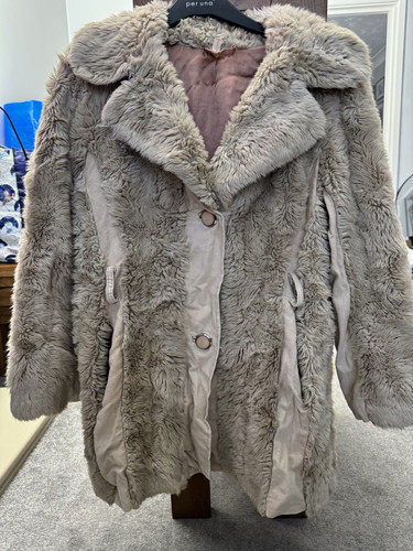 Vintage style faux fur coat - fur,