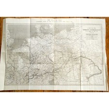 GERMANY - Germanic Confederation as it existed in 1866 - Large Antique Map 1866