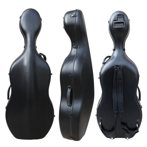 Black cello case with wheels - black,