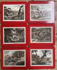 Vintage Howitt Fox Hunting Place Mats, Prints 1-6 By JHT Sewell & Sons