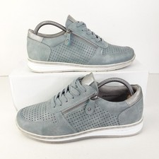 Pavers Womens Trainers UK 6 Blue Silver Lace Up Leather Ladies Shoes EUR 39